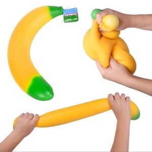 Squeezy Banana Stretch Sensory Toy - Yellow & Green